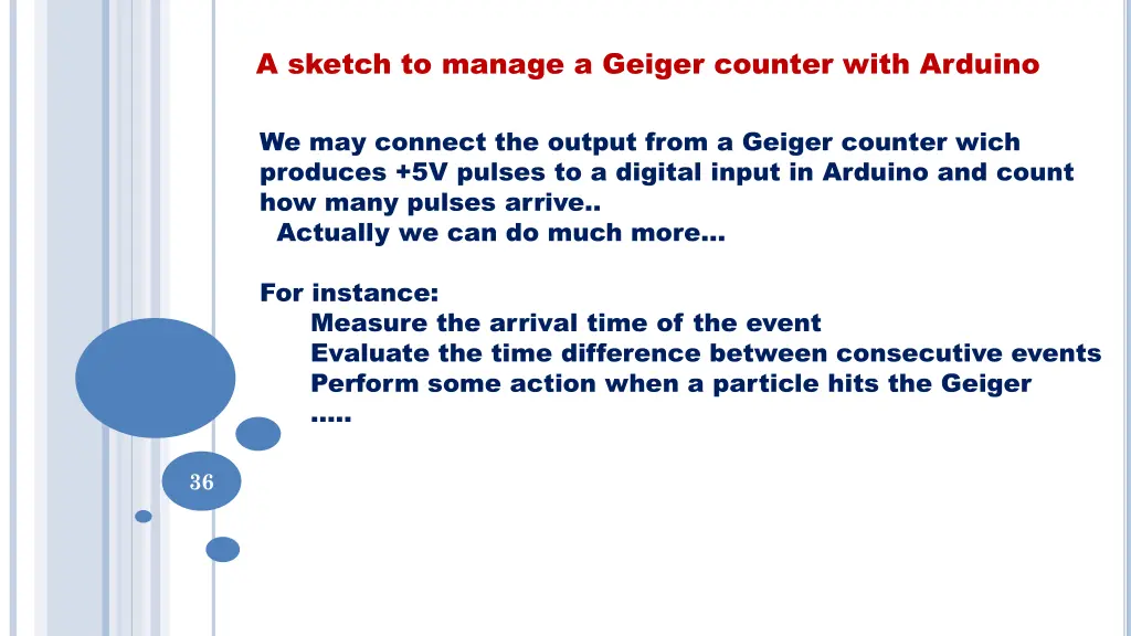 a sketch to manage a geiger counter with arduino