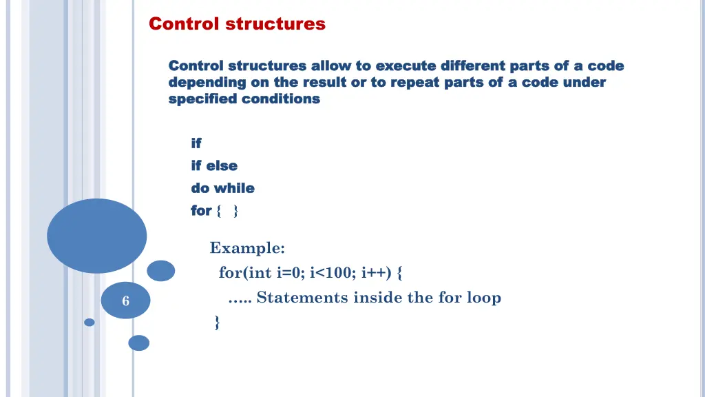 control structures