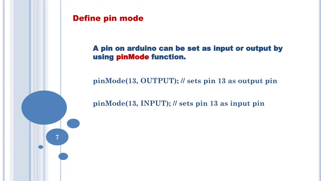 define pin mode