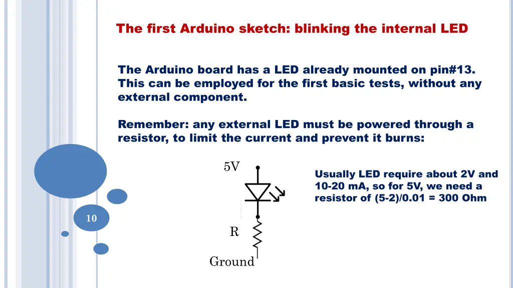 the first arduino sketch blinking the internal led