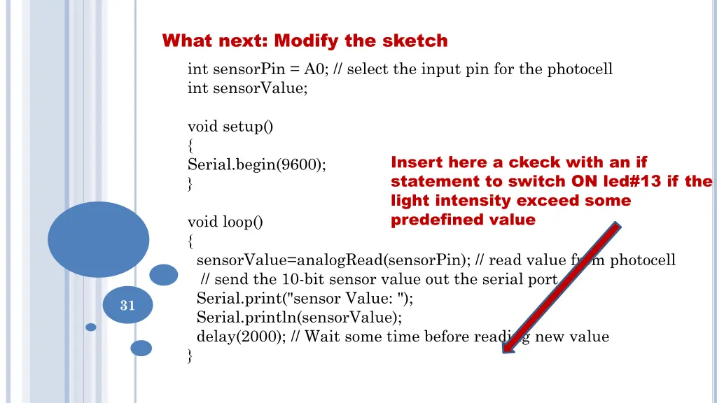 what next modify the sketch