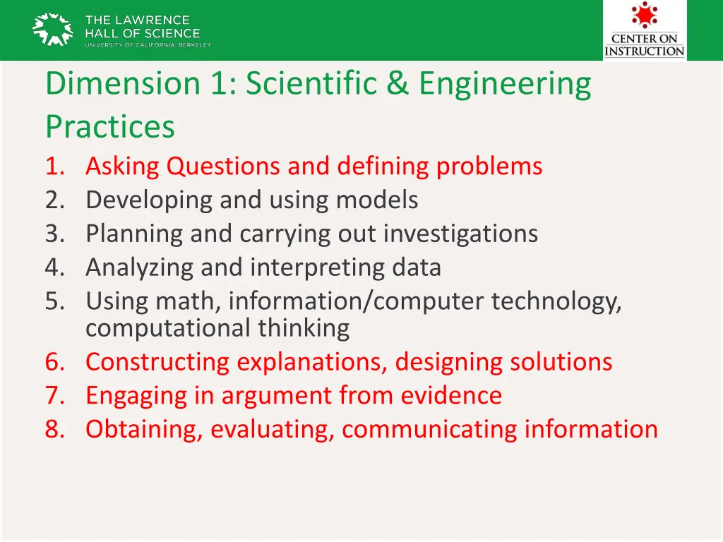 dimension 1 scientific engineering practices