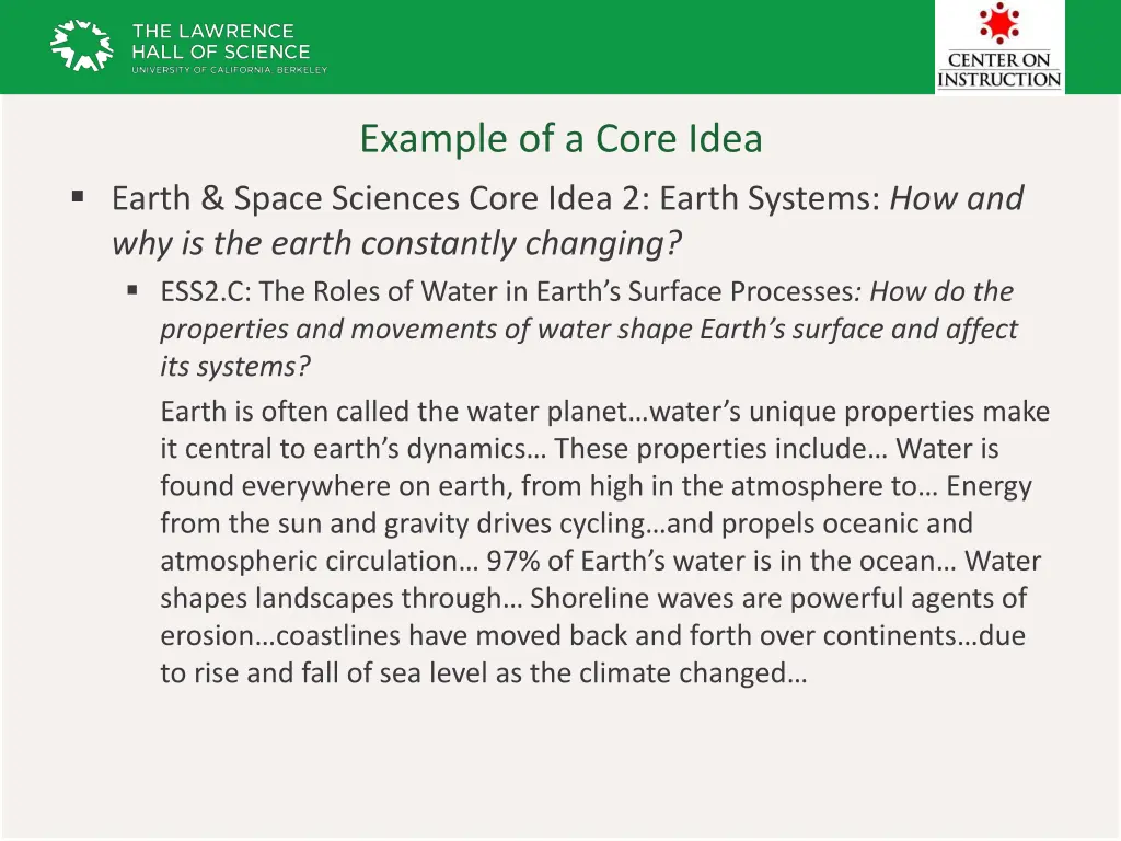 example of a core idea
