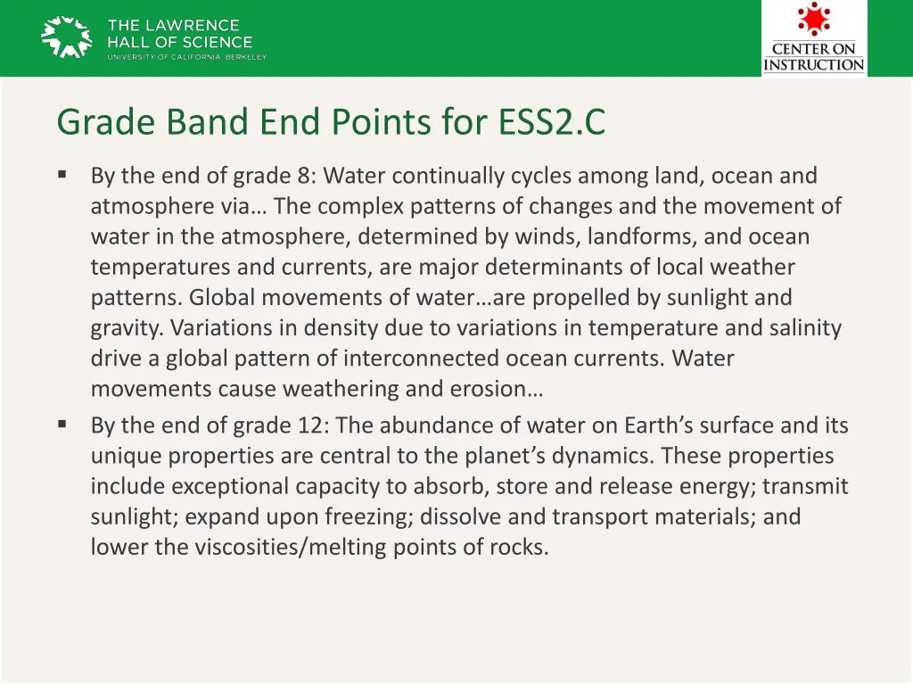 grade band end points for ess2 c 1