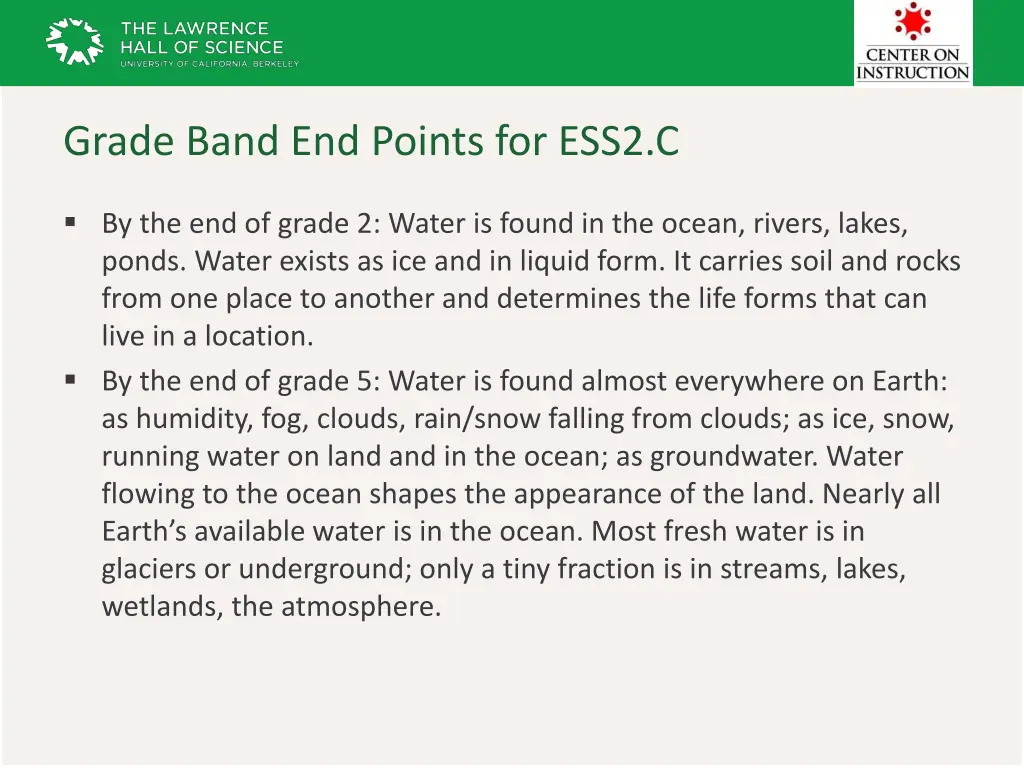 grade band end points for ess2 c