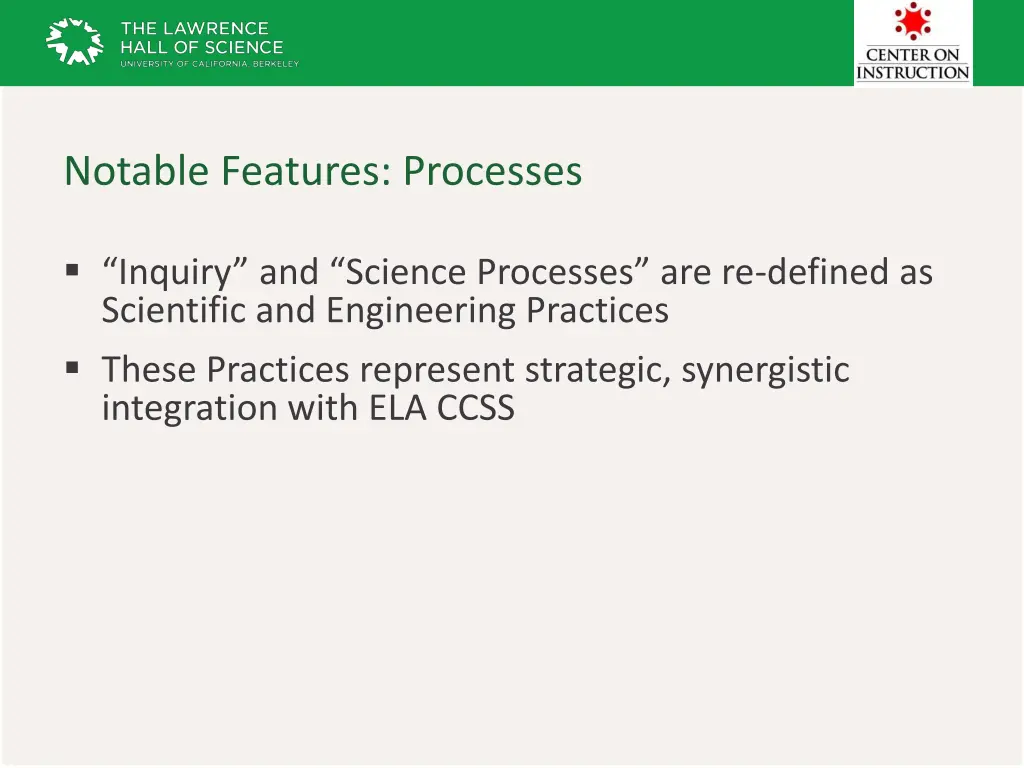 notable features processes