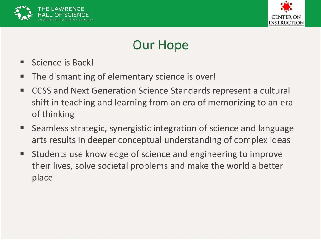 our hope