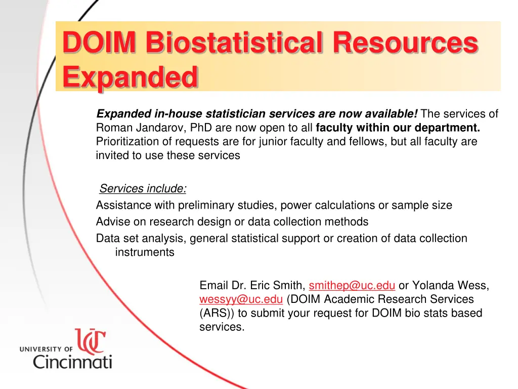 doim biostatistical resources expanded