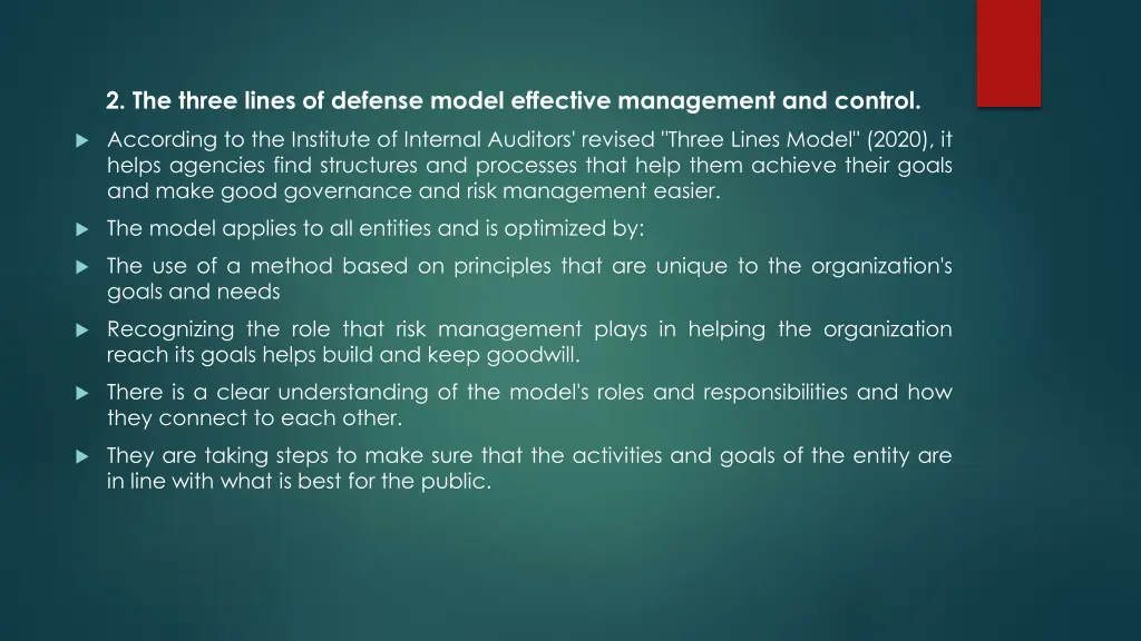 2 the three lines of defense model effective