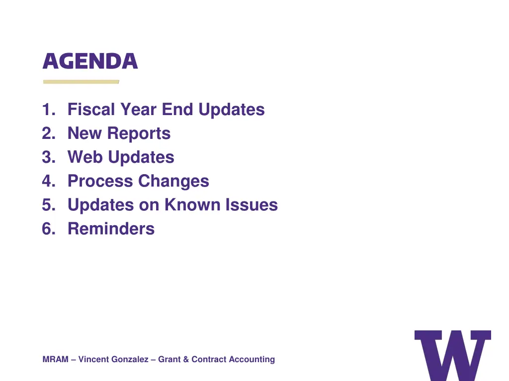 agenda