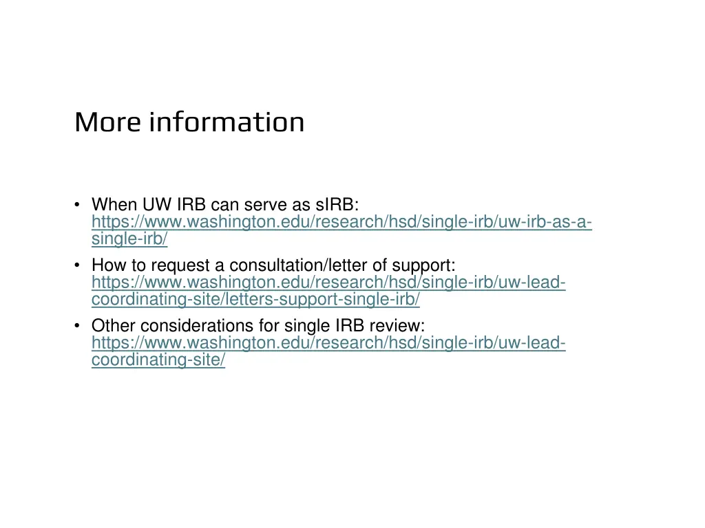 more information