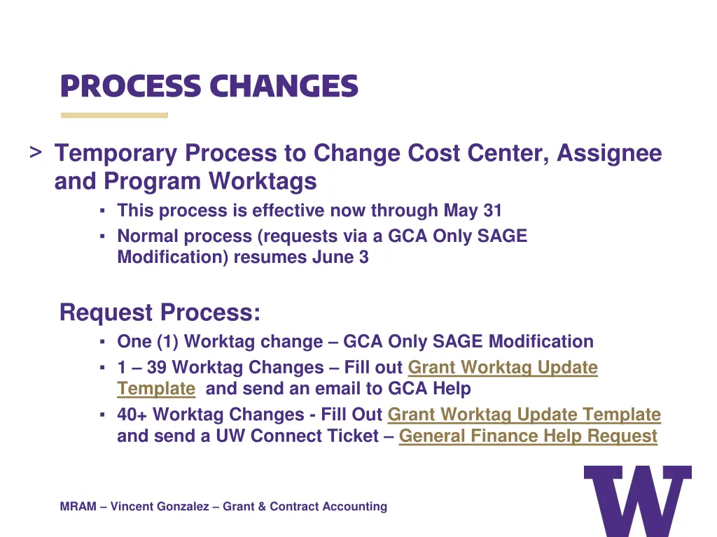process changes