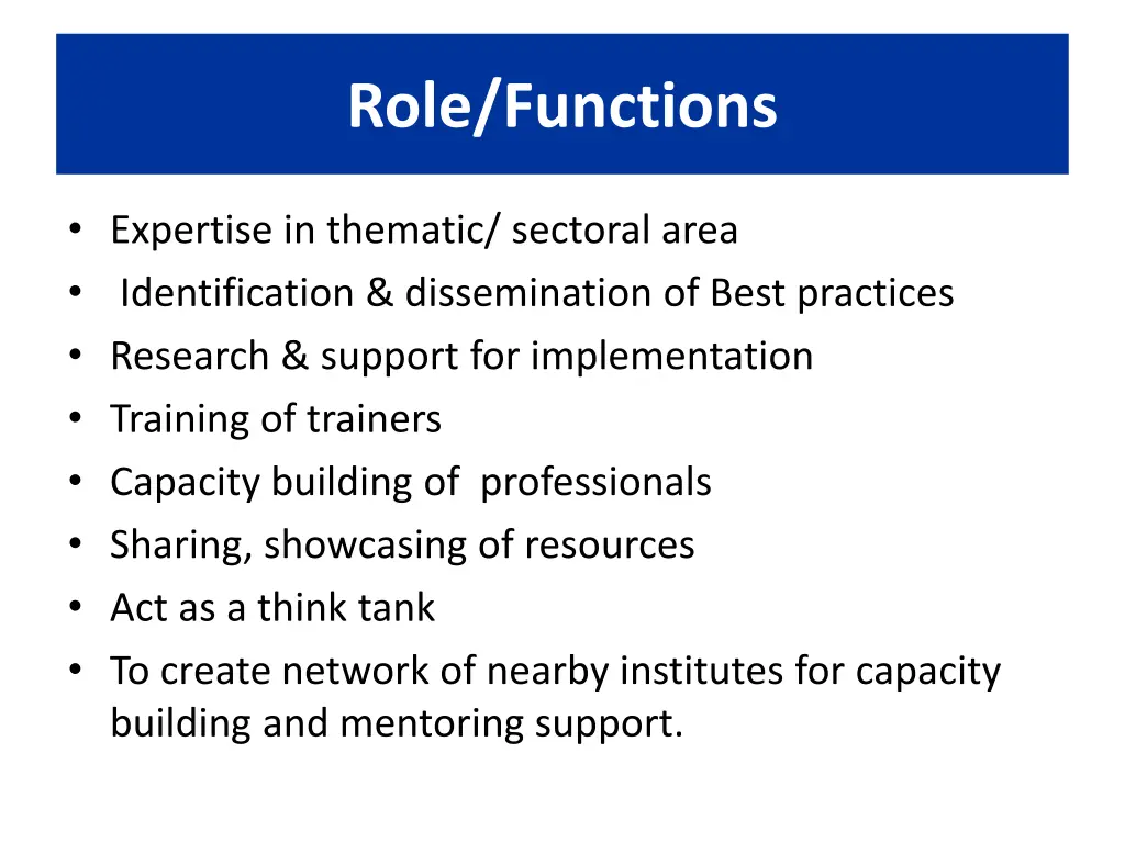 role functions