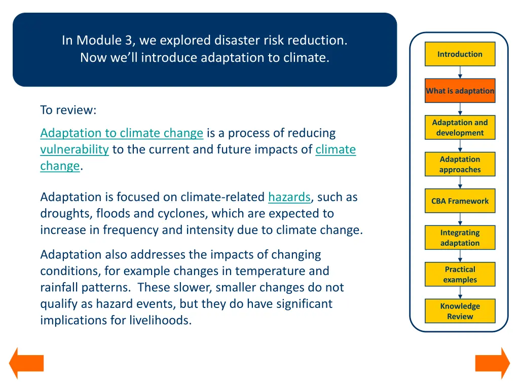 in module 3 we explored disaster risk reduction