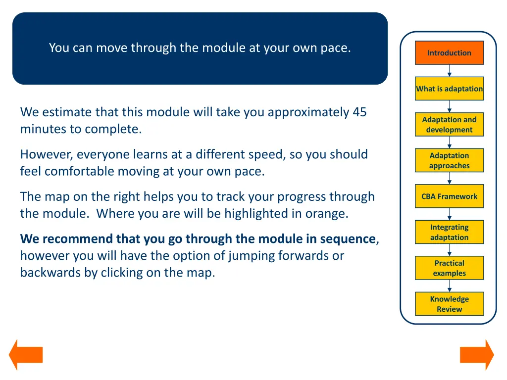 you can move through the module at your own pace