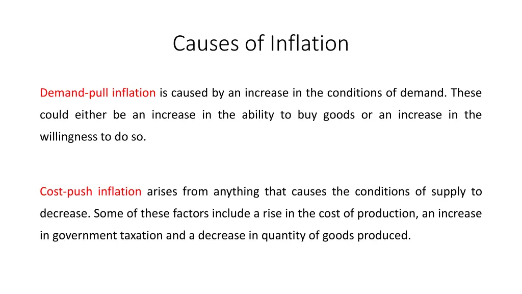 causes of inflation