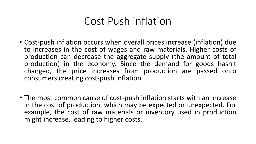 cost push inflation