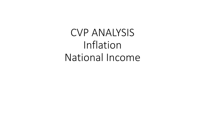 cvp analysis inflation national income