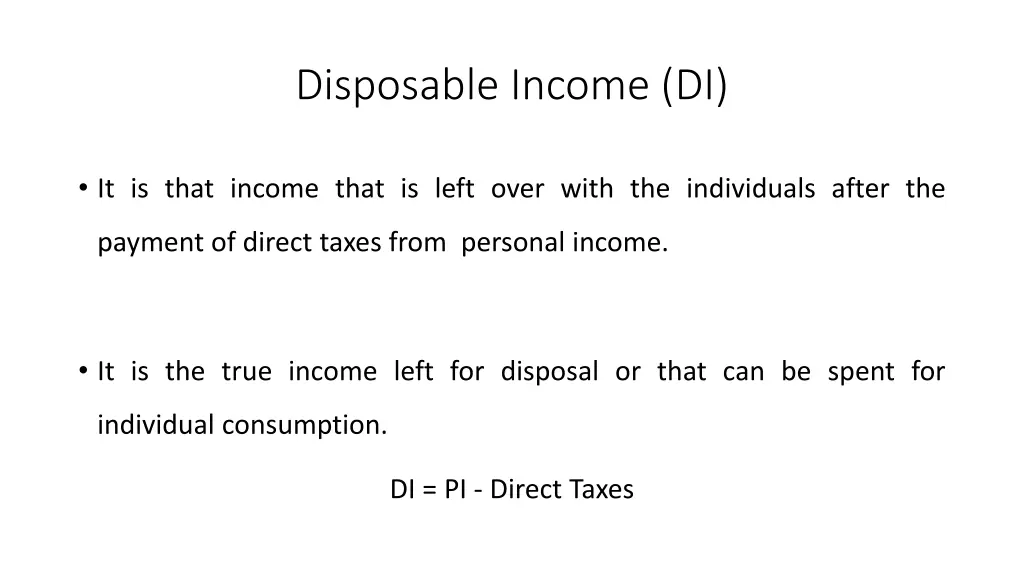 disposable income di
