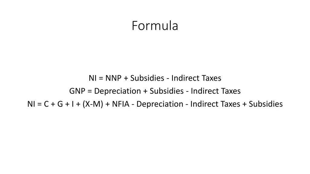 formula