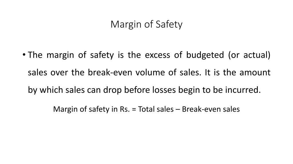 margin of safety