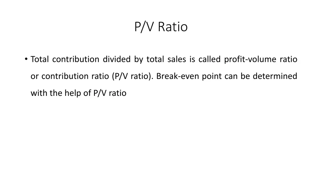 p v ratio