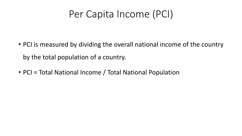 per capita income pci