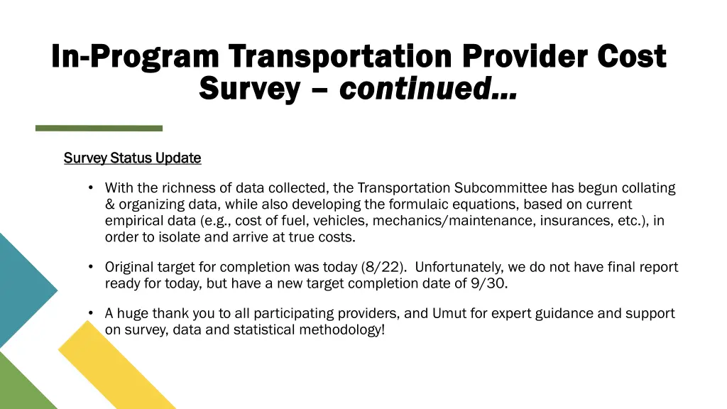 in in program transportation provider cost 2