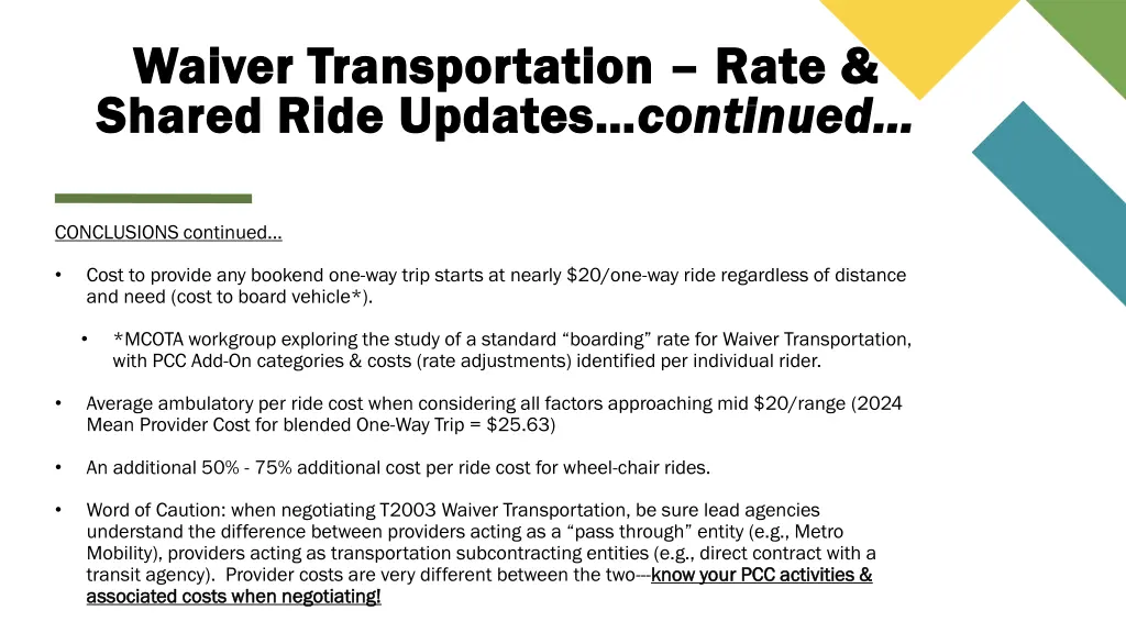 waiver transportation waiver transportation rate 1