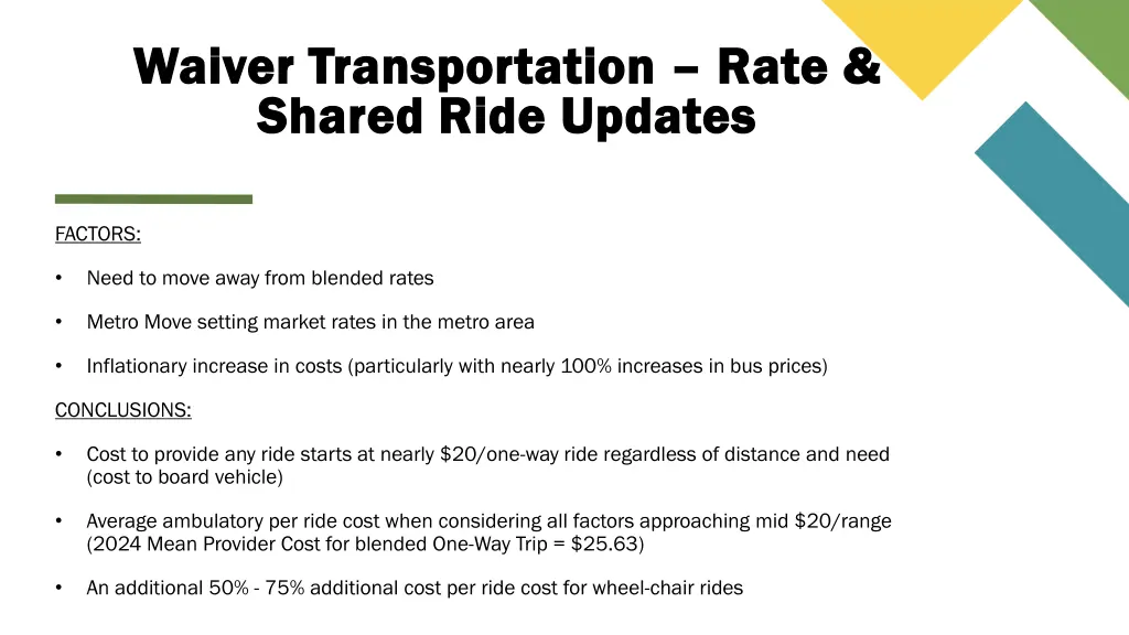waiver transportation waiver transportation rate
