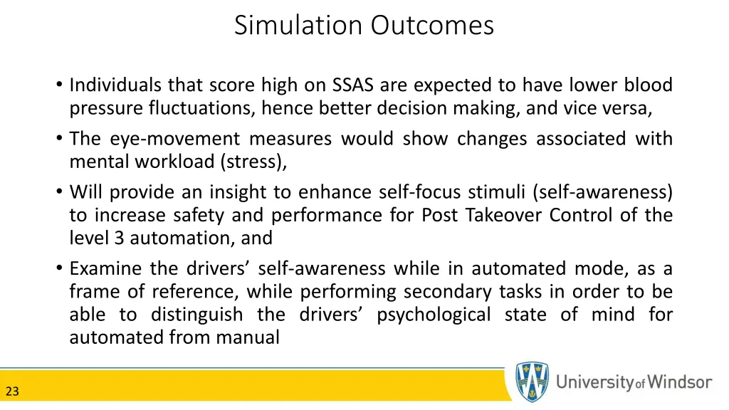 simulation outcomes