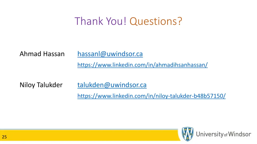 thank you questions