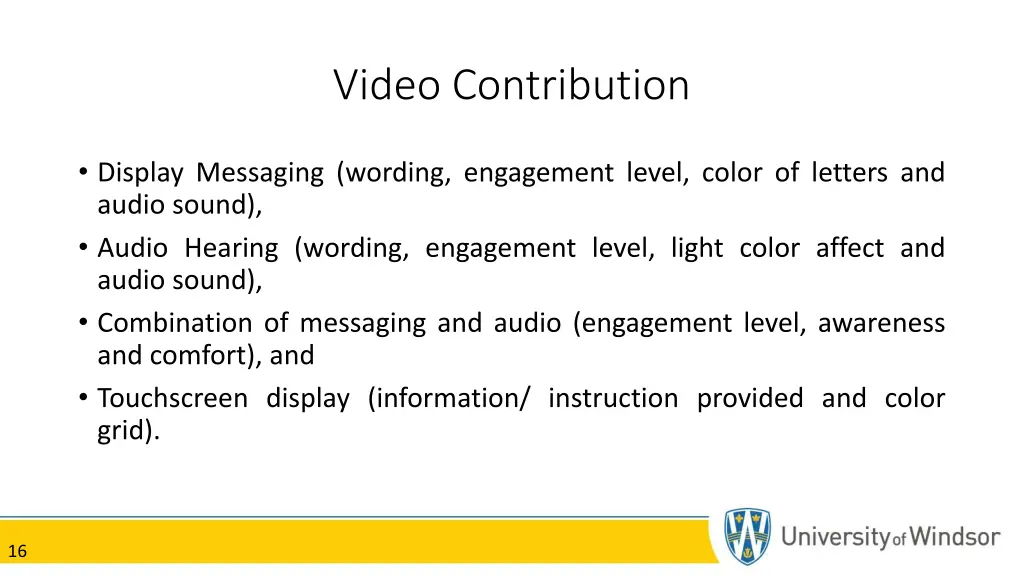 video contribution