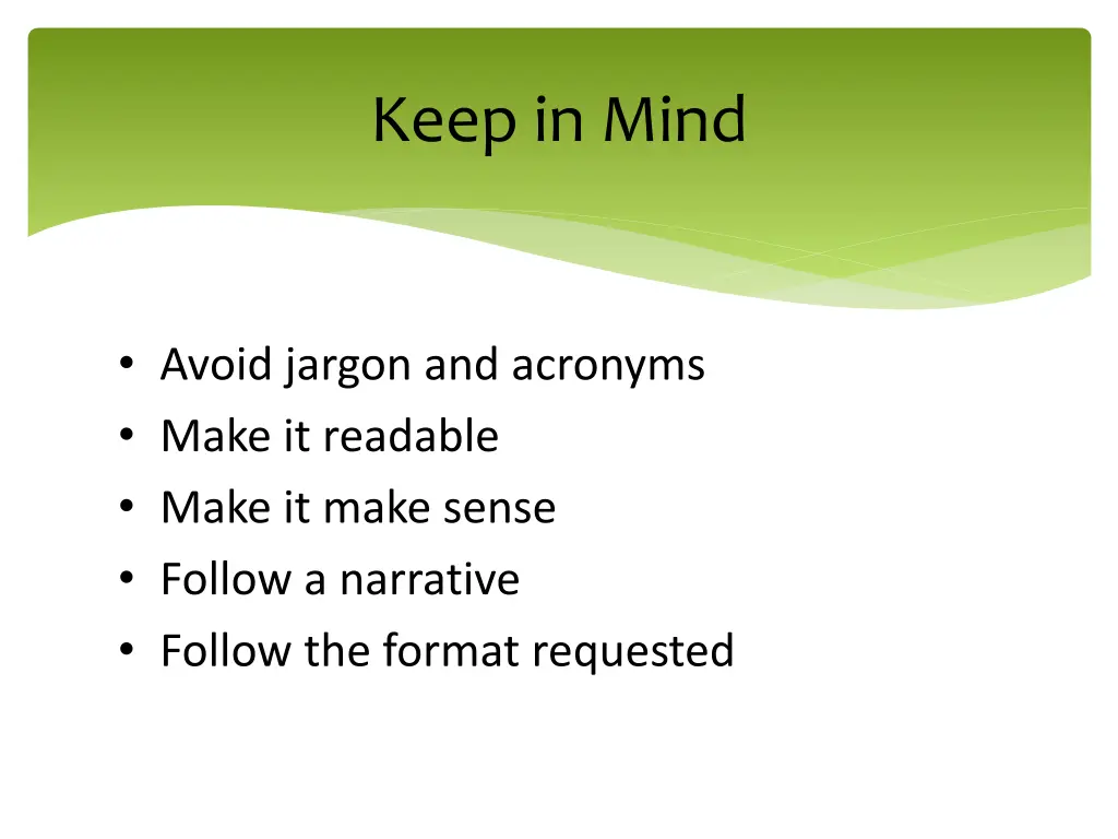 keep in mind