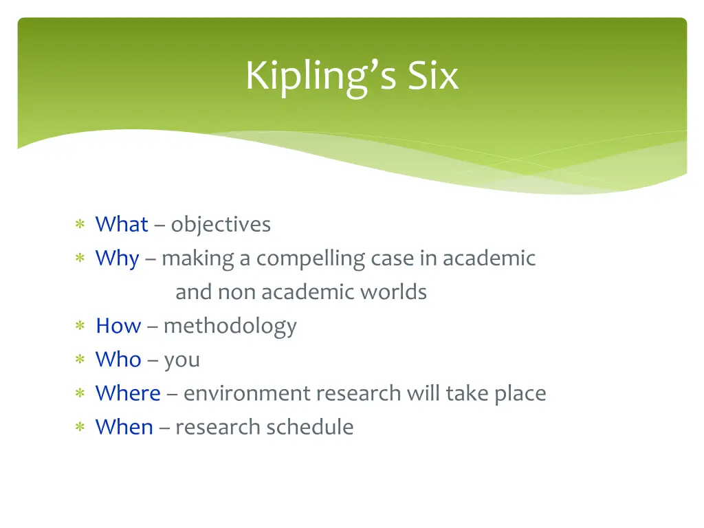 kipling s six 1