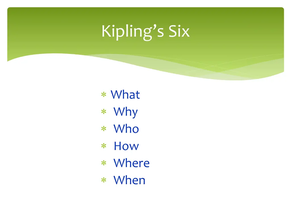 kipling s six