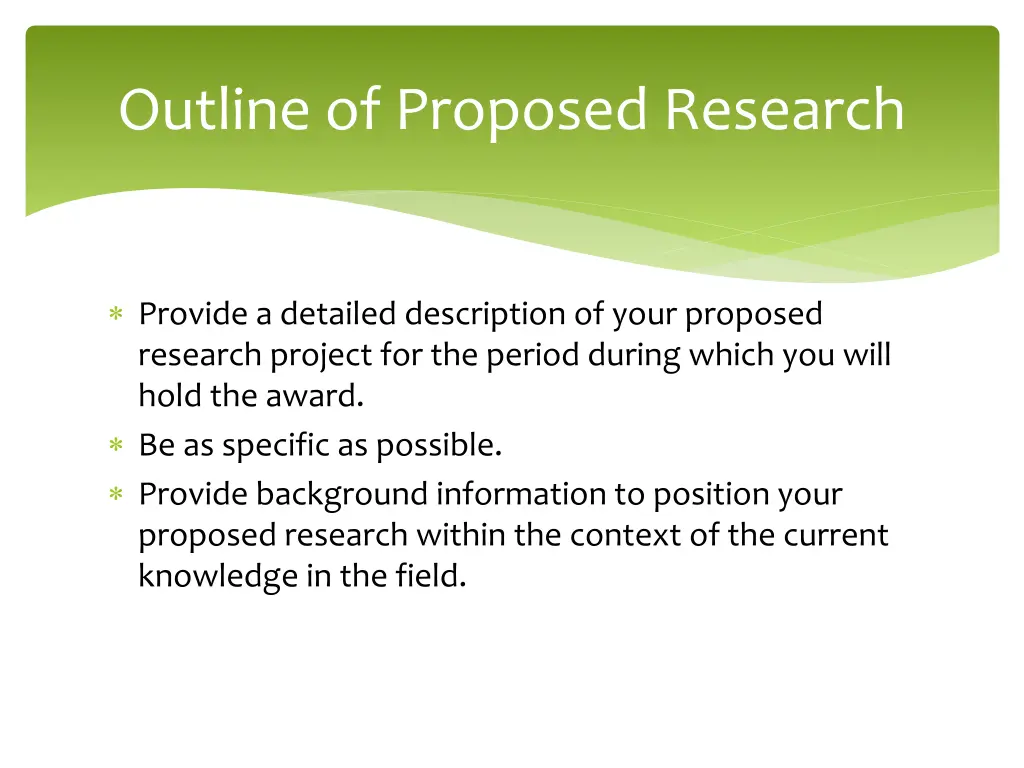 outline of proposed research 1