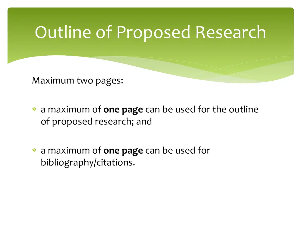 outline of proposed research