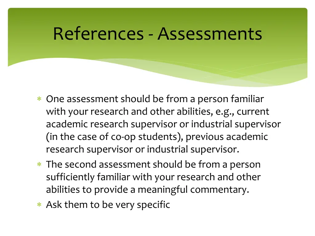 references assessments 1
