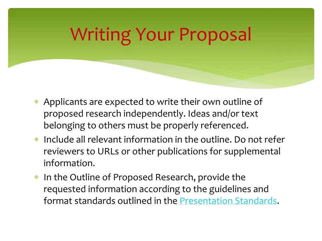 writing your proposal