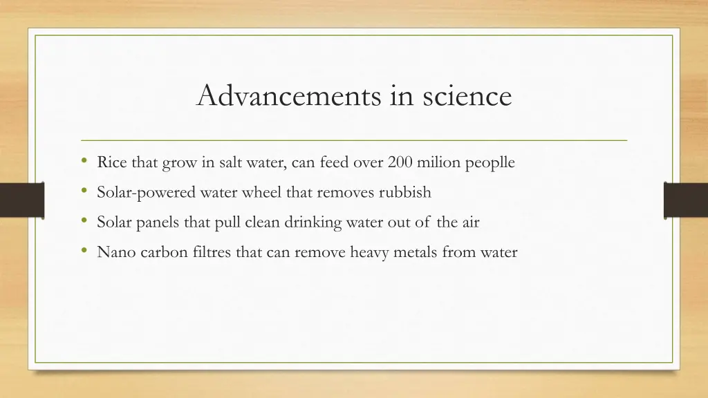 advancements in science