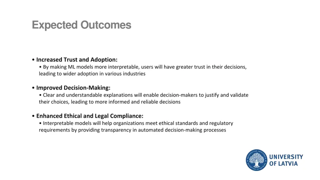 expected outcomes