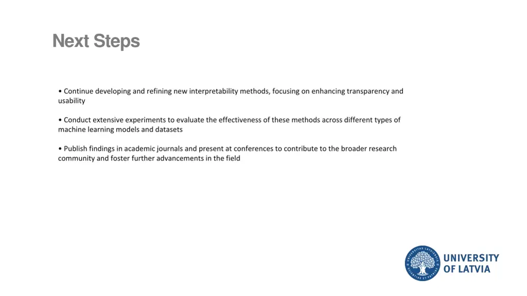 next steps