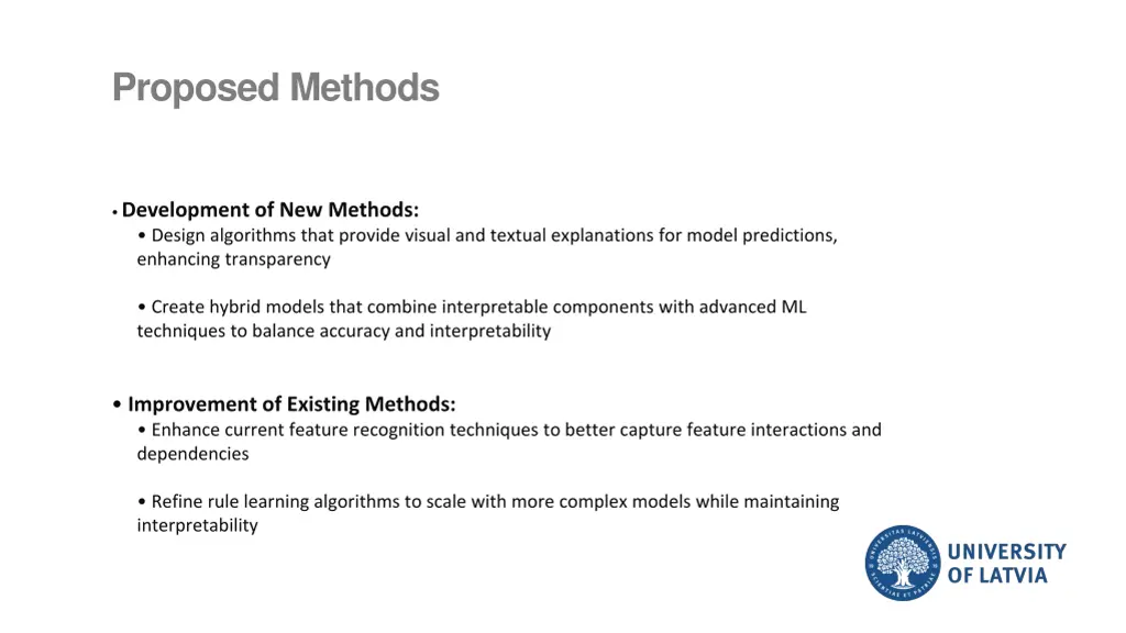 proposed methods