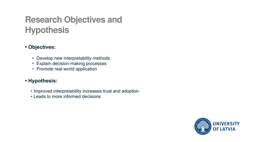 research objectives and hypothesis