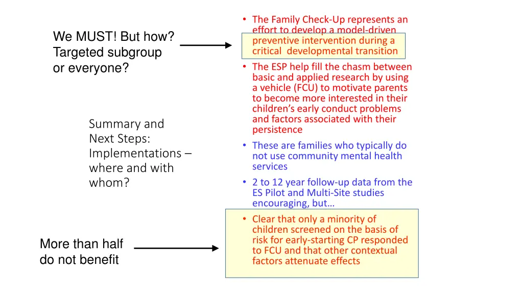 the family check up represents an effort