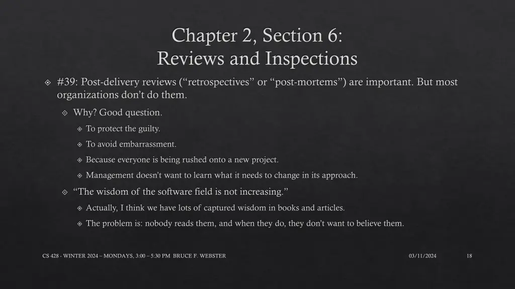 chapter 2 section 6 reviews and inspections 2