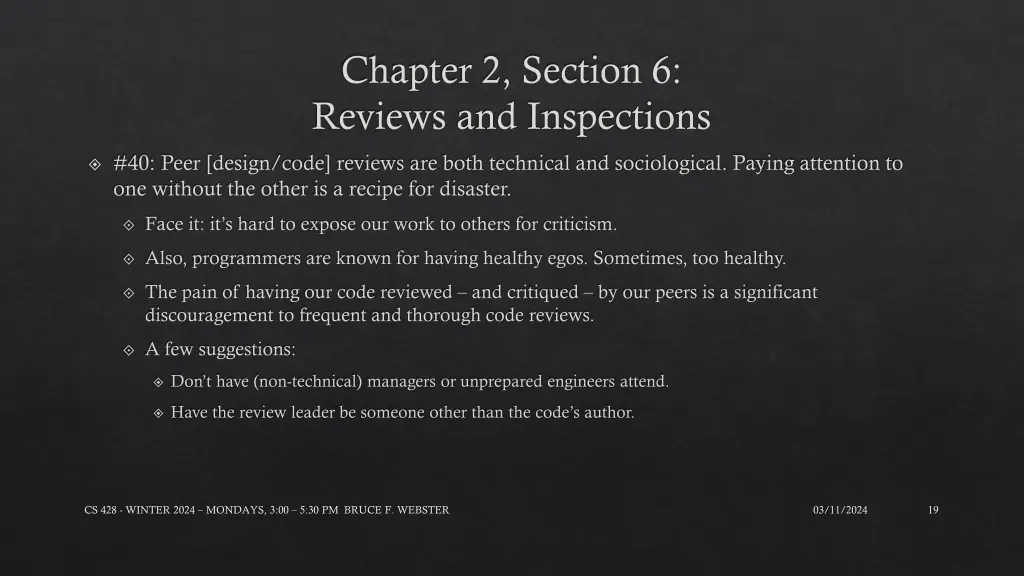 chapter 2 section 6 reviews and inspections 3