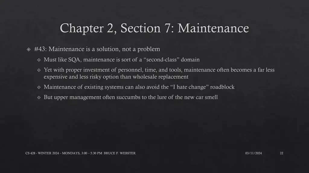 chapter 2 section 7 maintenance 2