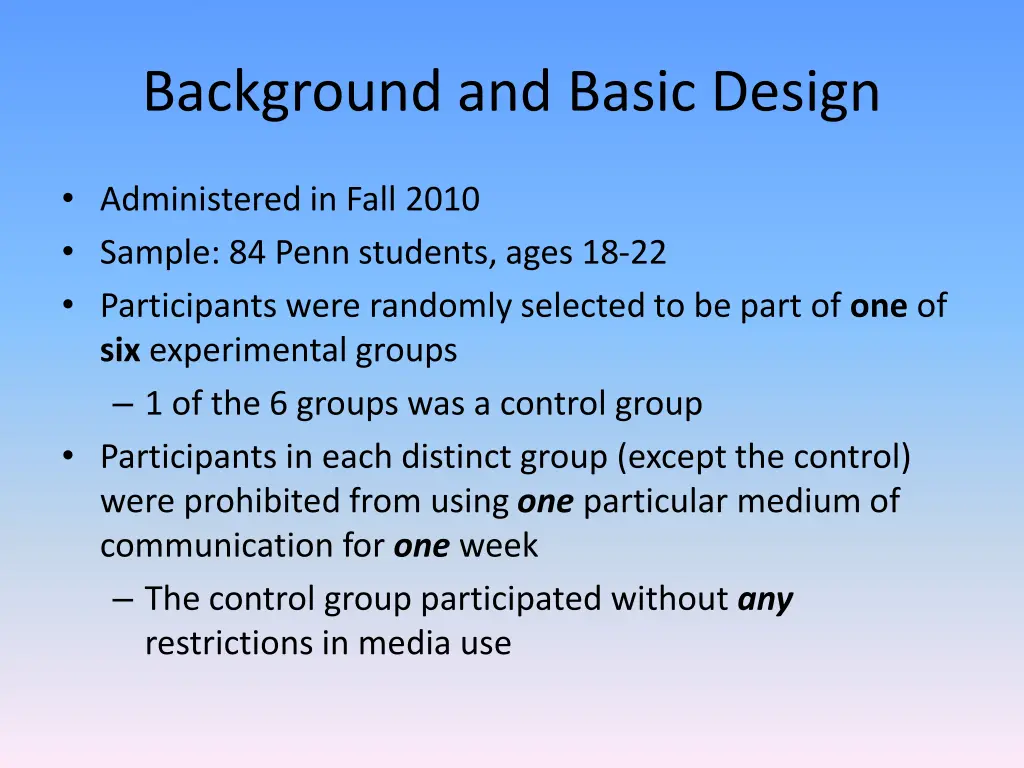 background and basic design